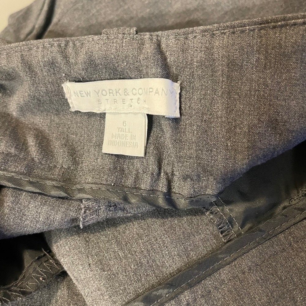 NEW YORK & COMPANY Stretch Gray Wide Leg Dress Pants Women's Size 6 Tall - Picture 6 of 7
